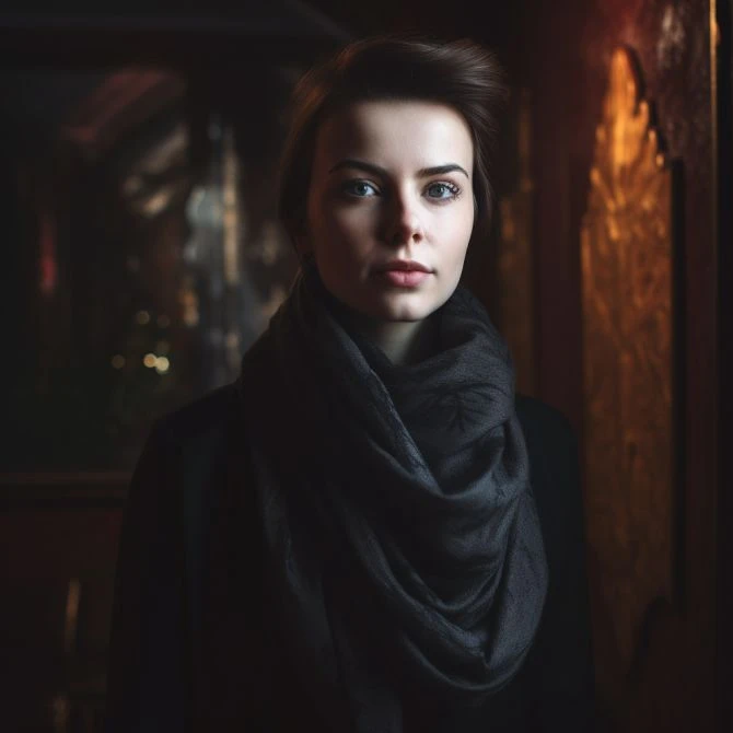 Black Viscose Scarf