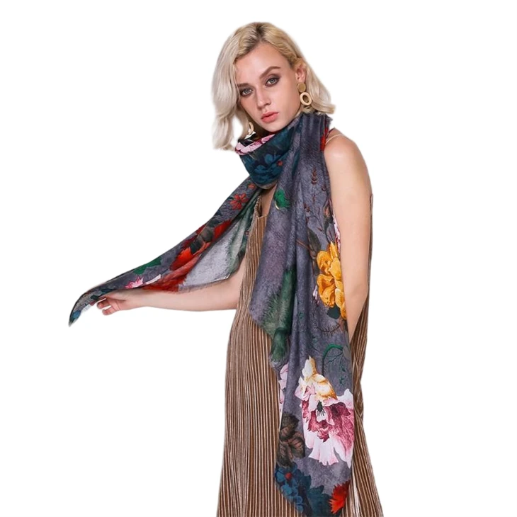 Fashion Printed Silk Modal Scarf